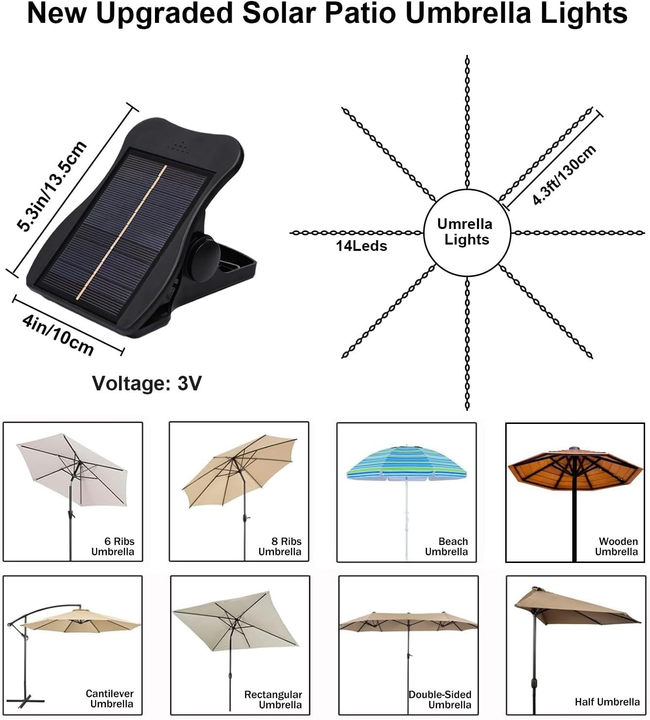 Energy-Efficient Solar Umbrella Lights – 8 Modes, 112 LEDs for Garden & Patio