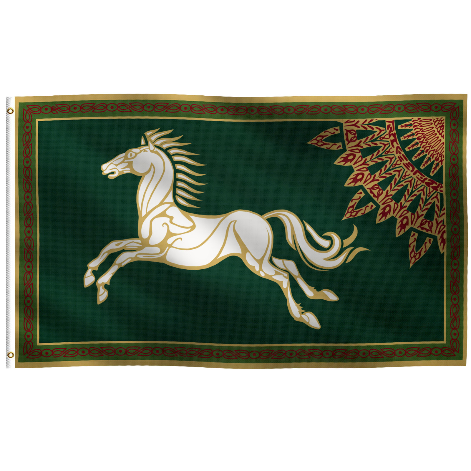 LotR Rohan 3 x 5 Flag Banner 3X5 Feet Green Fast USA Shipping New