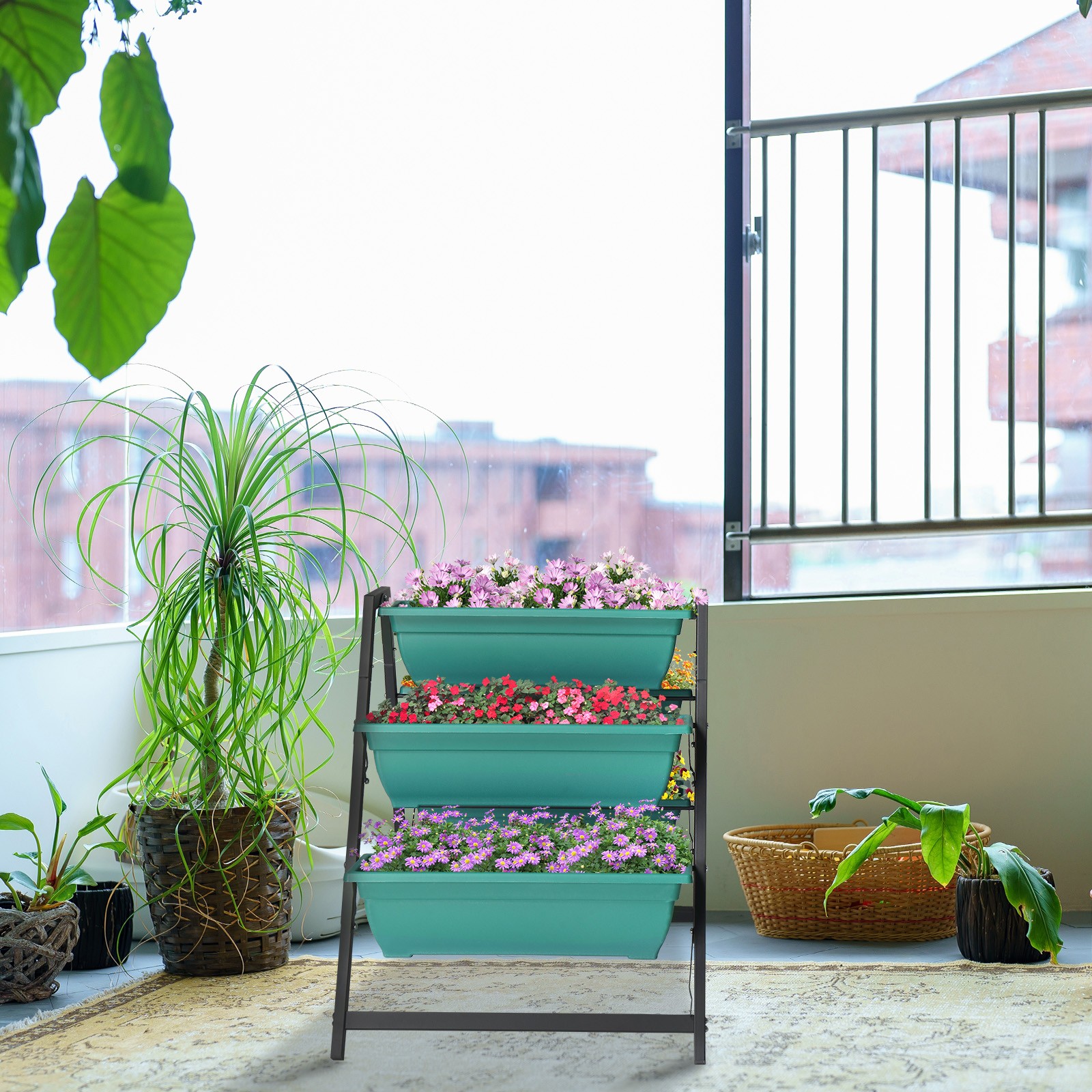 Tiered Vertical Raised Garden Planter Bed With 5 Plant Boxes