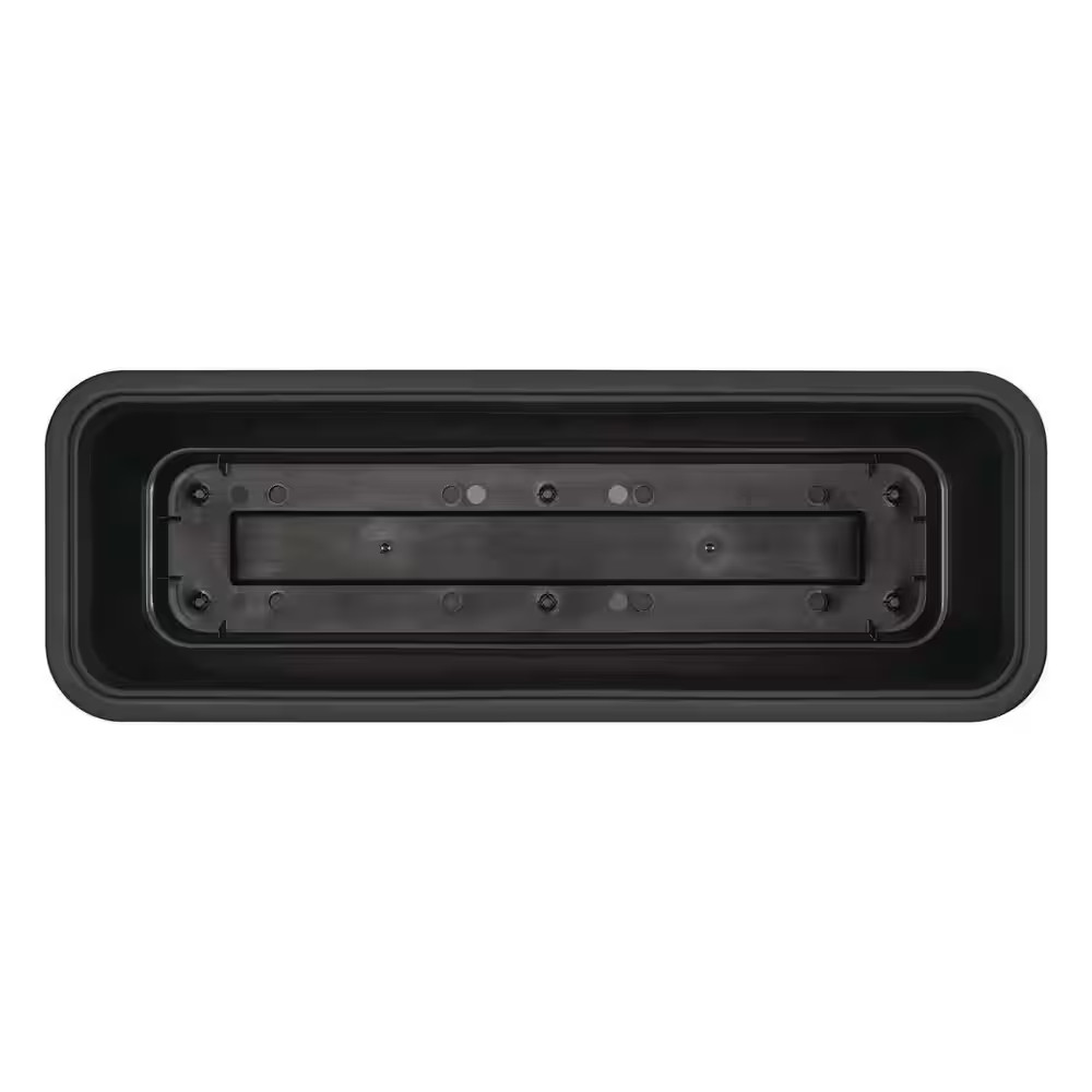 Antonella Black Plastic Rectangular Window Planter Box with Drainage Hole (24 In