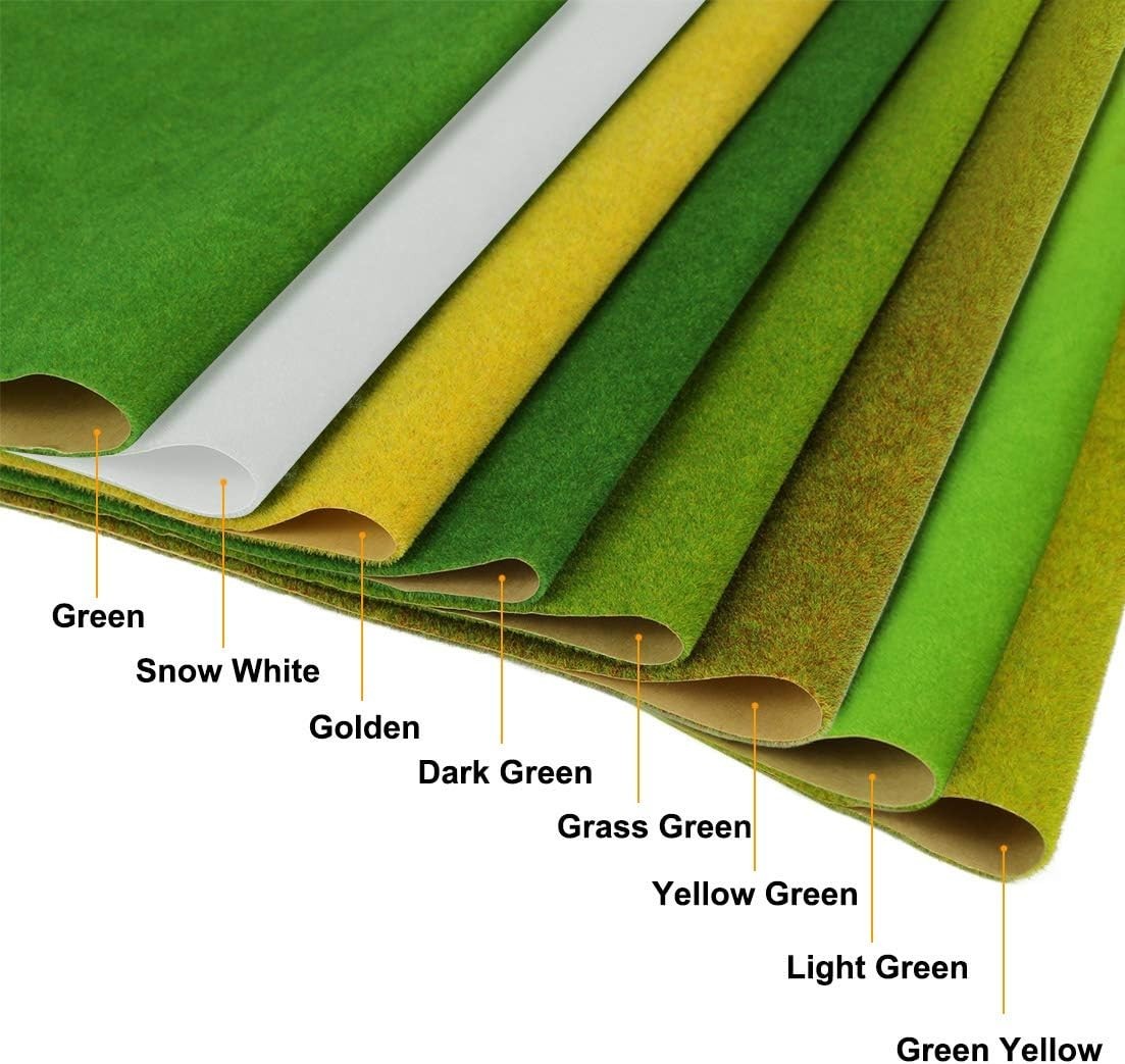 Realistic 40x100cm Nylon Grass Mat in Dark Green for Railway Layouts & Dioramas