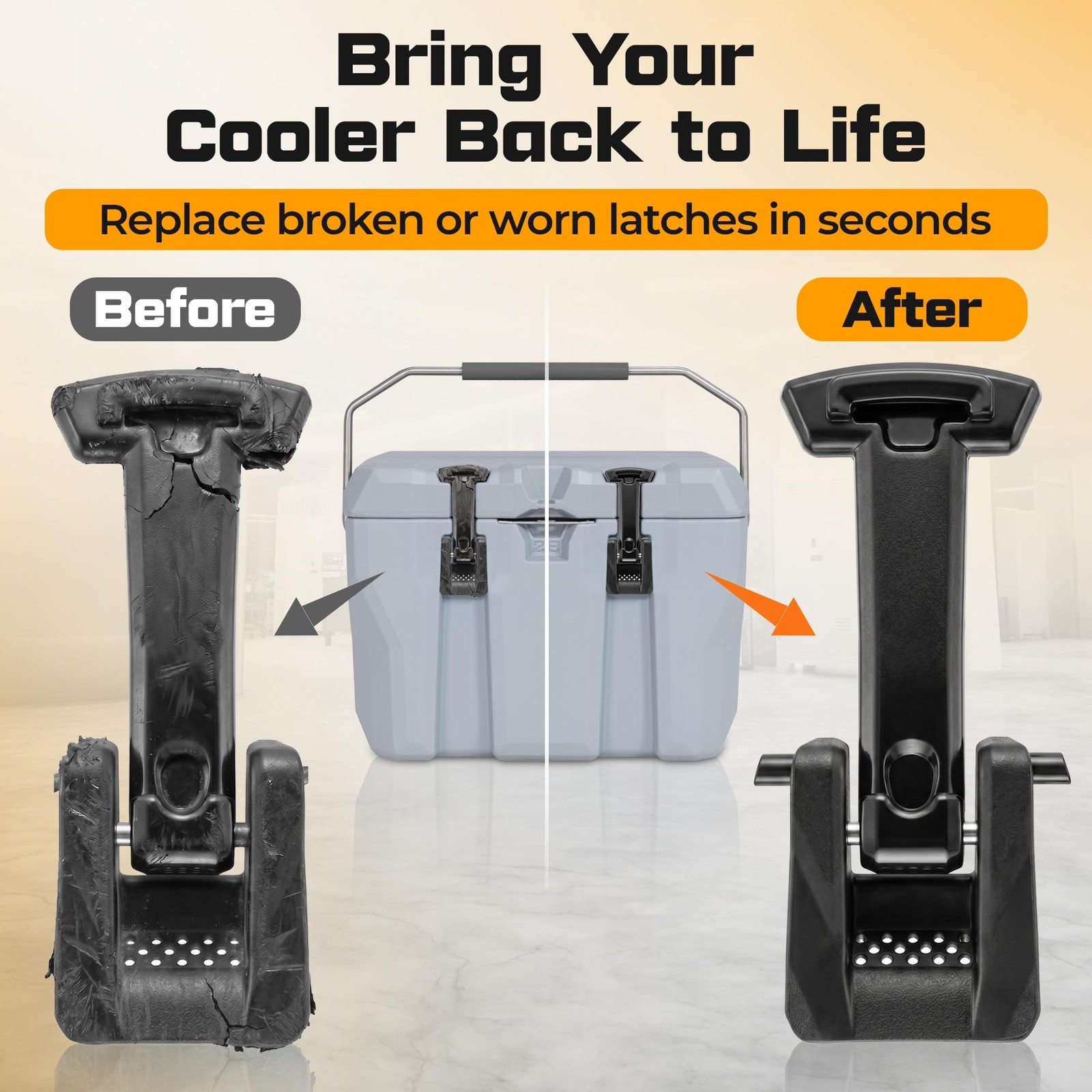 Replacement Cooler Latches Compatible with Lifetime Coolers, Improved Rubber and