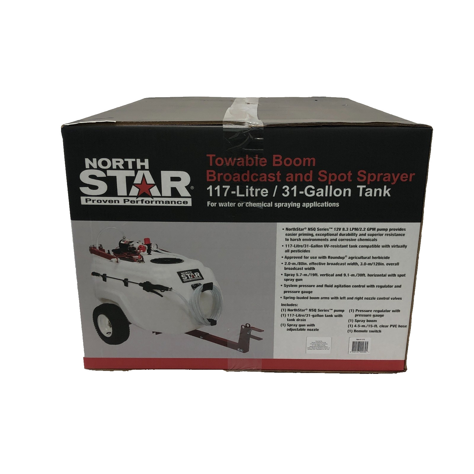 NorthStar Tow-Behind Trailer Boom Broadcast & Spot Sprayer 31 Gallon 2.2 GPM