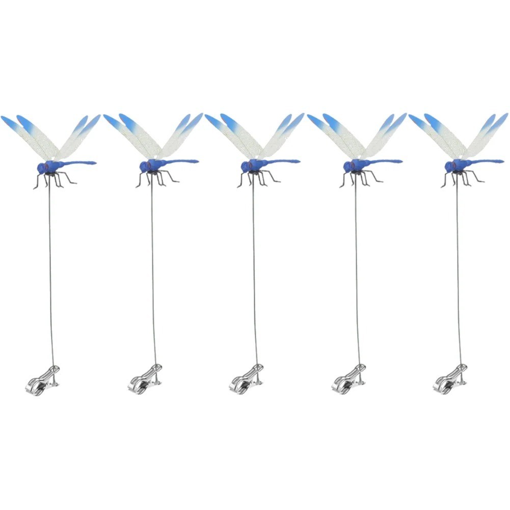 12Pcs Fake Dragonfly Rod Clip Insect Repellent 3D Artificial Dragonfly Free Ship