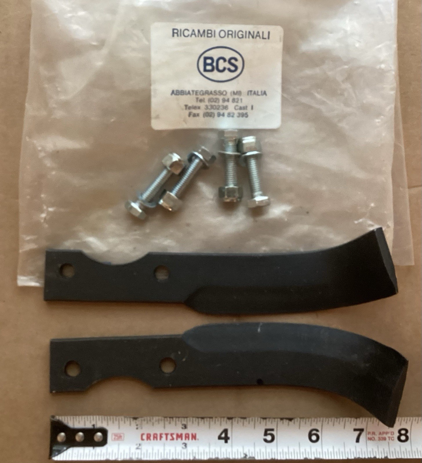 BCS Two Wheel Tractor Tines.