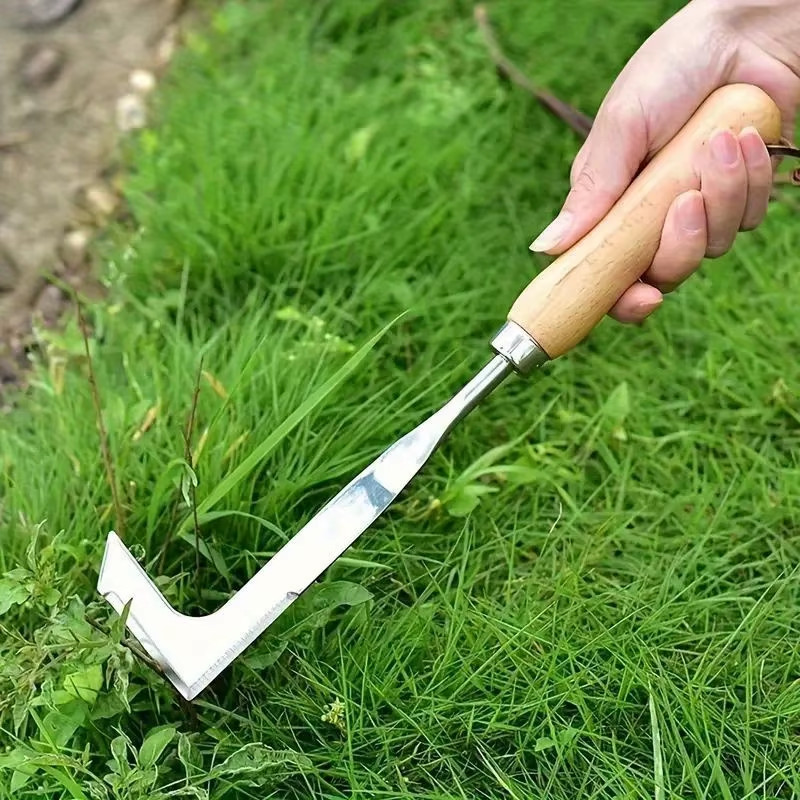 Stainless Steel Gap Weeding Tool L Shaped Garden Hand Weeder Multi Purpose