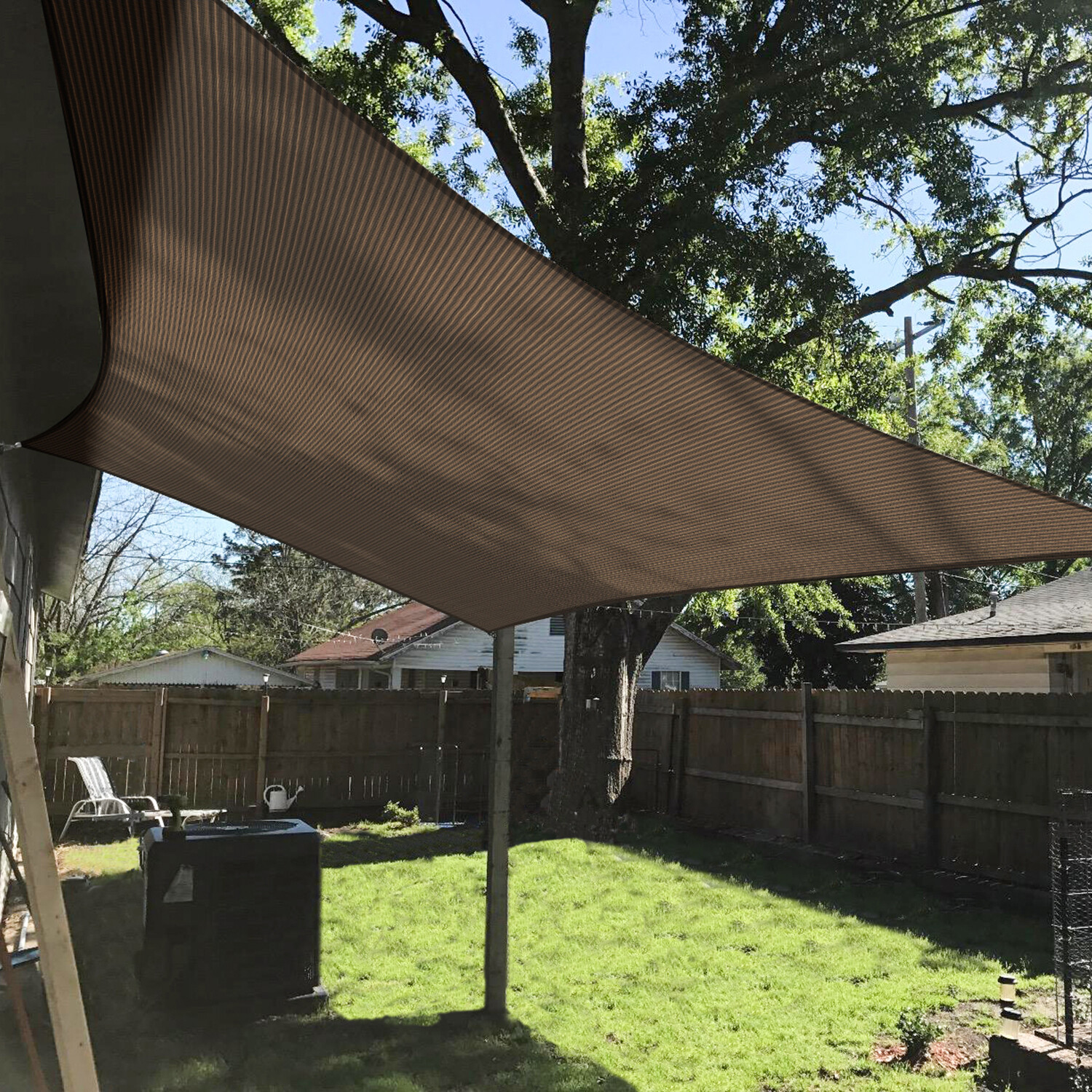 Outdoor Sun Shade Sail Rectangle Brown Canopy Cover UV Blcok Garden Patio Pool