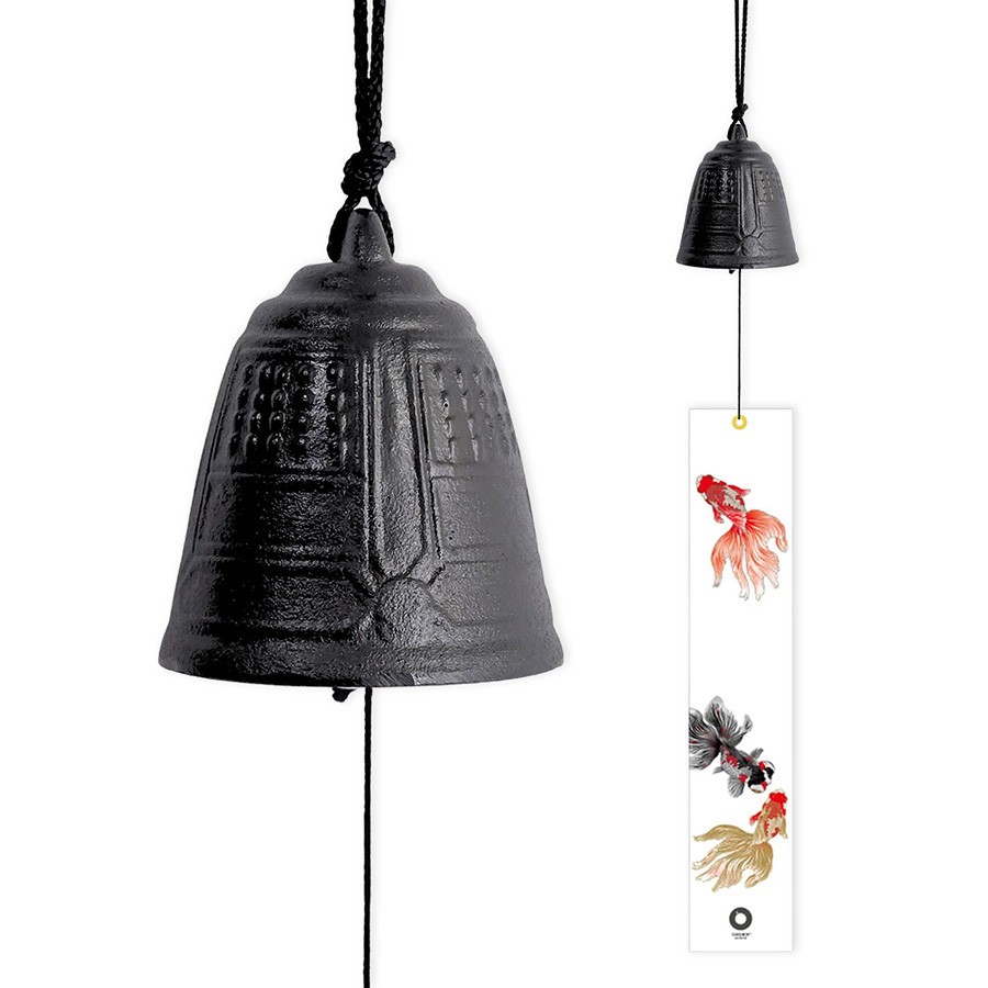 Japanese Furin Wind Chime Bell Nambu Cast Iron Iwachu Black Temple Made in Japan