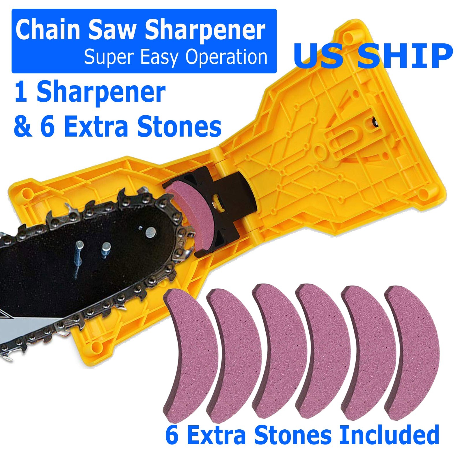 Chainsaw Teeth Sharpener 14-20in Chain Saw Blade Bar Fast Sharpening Stone Tool’