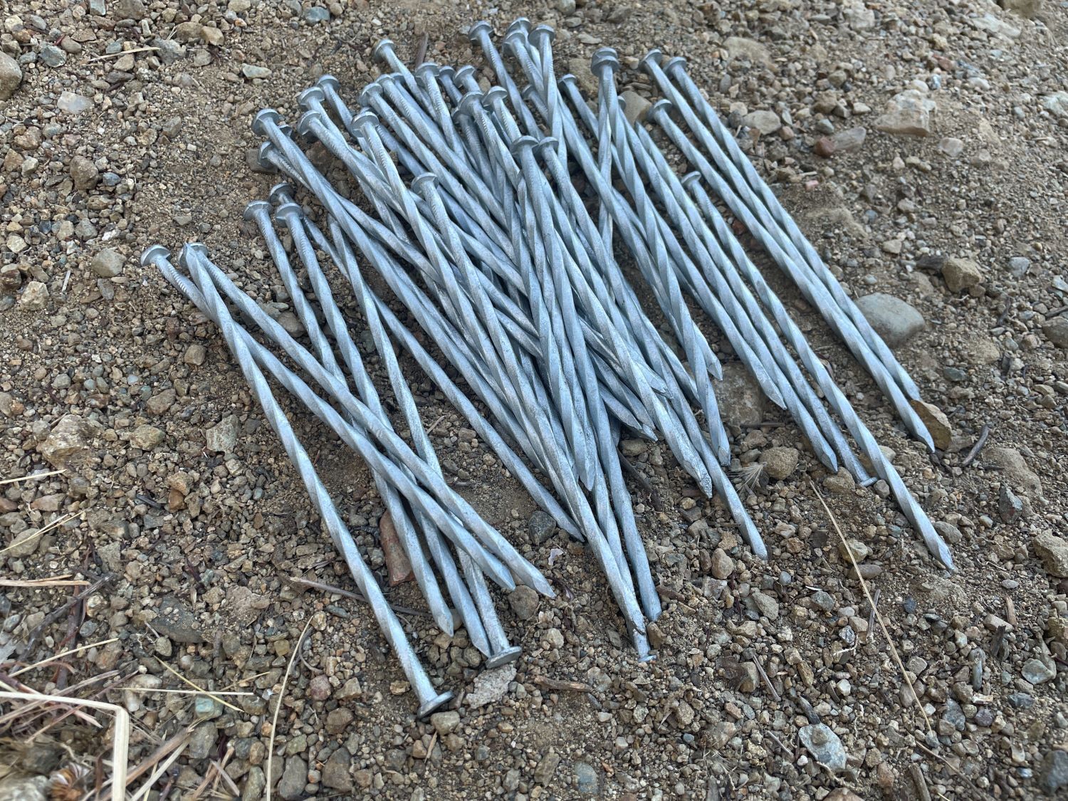 Sandbaggy 6 inch Galvanized Artificial Turf Nails – Spiral Landscape Spikes