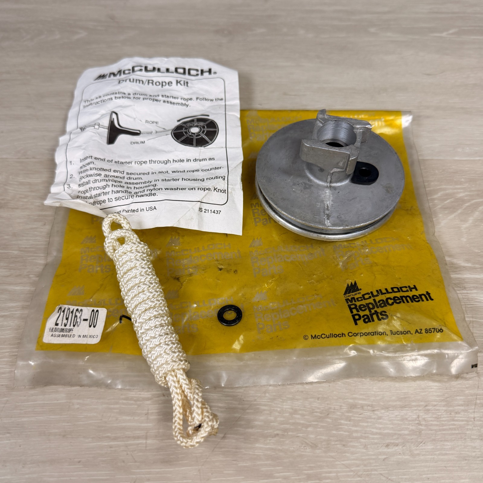 Genuine McCulloch Recoil Starter Pulley with Rope 219163 – Fits 610 650 605 3.7