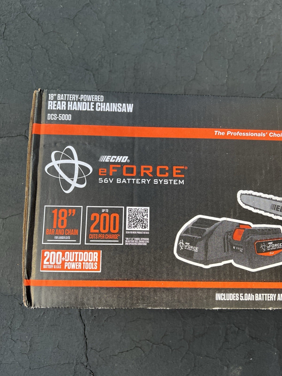 ECHO DCS-5000-18C2 56V 18″ Cordless Chainsaw Kit w/ Battery & Charger
