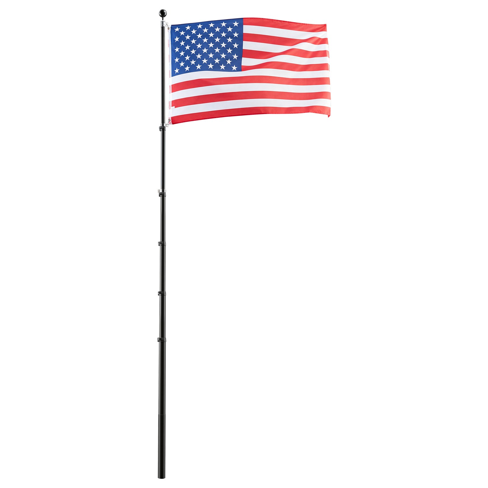 Uimoso 30 ft Telescopic Aluminum Flagpole Kit with Heavy-Duty Design