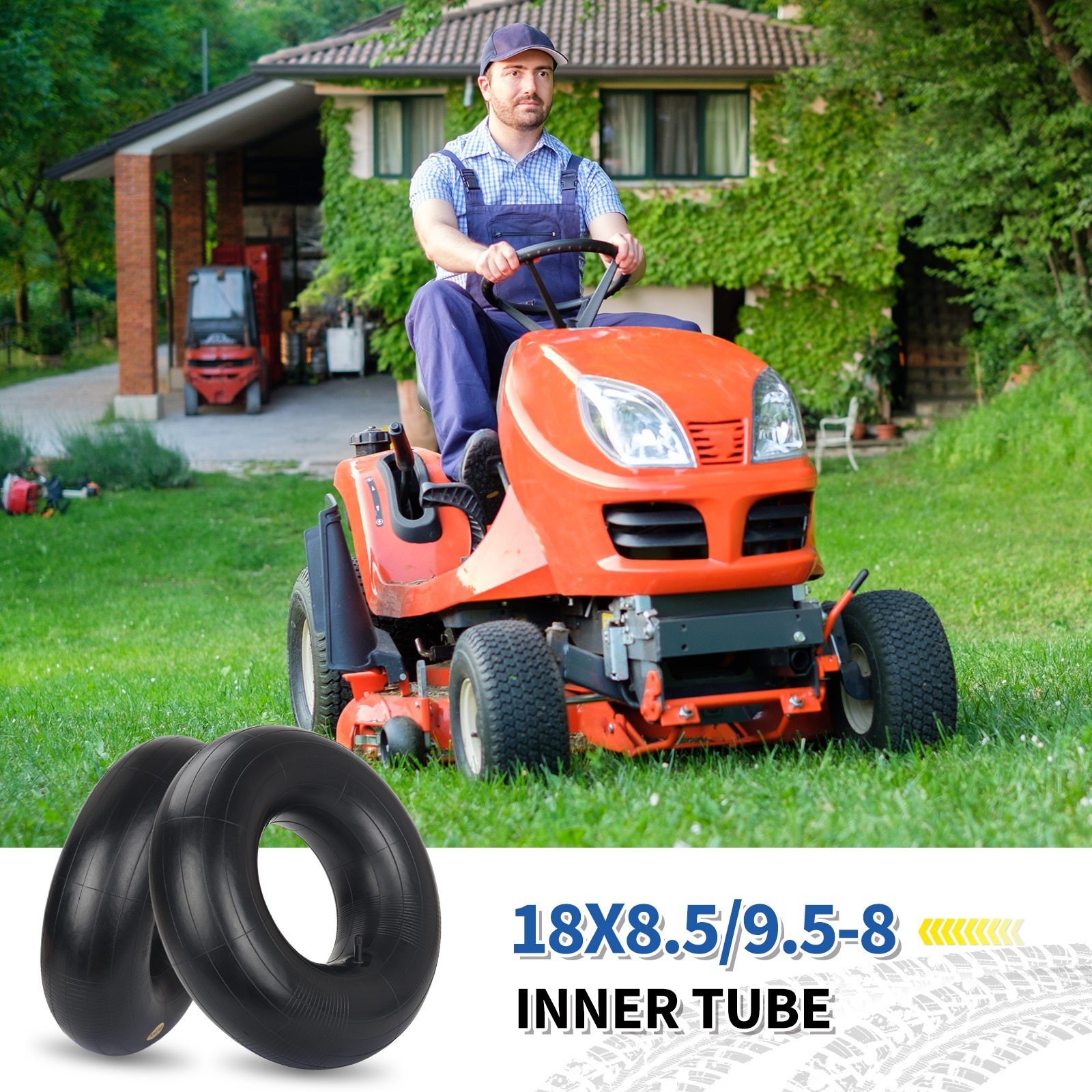 2-Pack 18 x 8.50/9.50-8 Inner Tube for Lawn Mowers Tractors Golf Carts Wagons