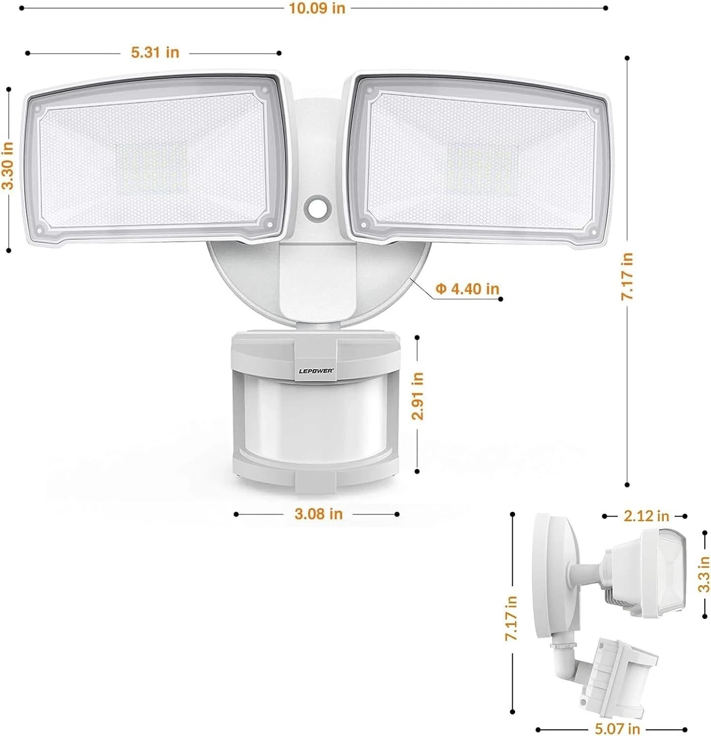Energy Efficient 30W LED Motion Detector Light – 3200LM, Waterproof, Hardwired