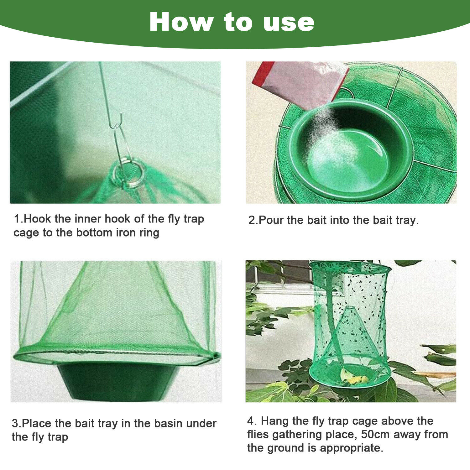 Fly Trap Ranch Reusable Catcher Killer Cage Net Pest Bug Catch Hanging Horse Lot