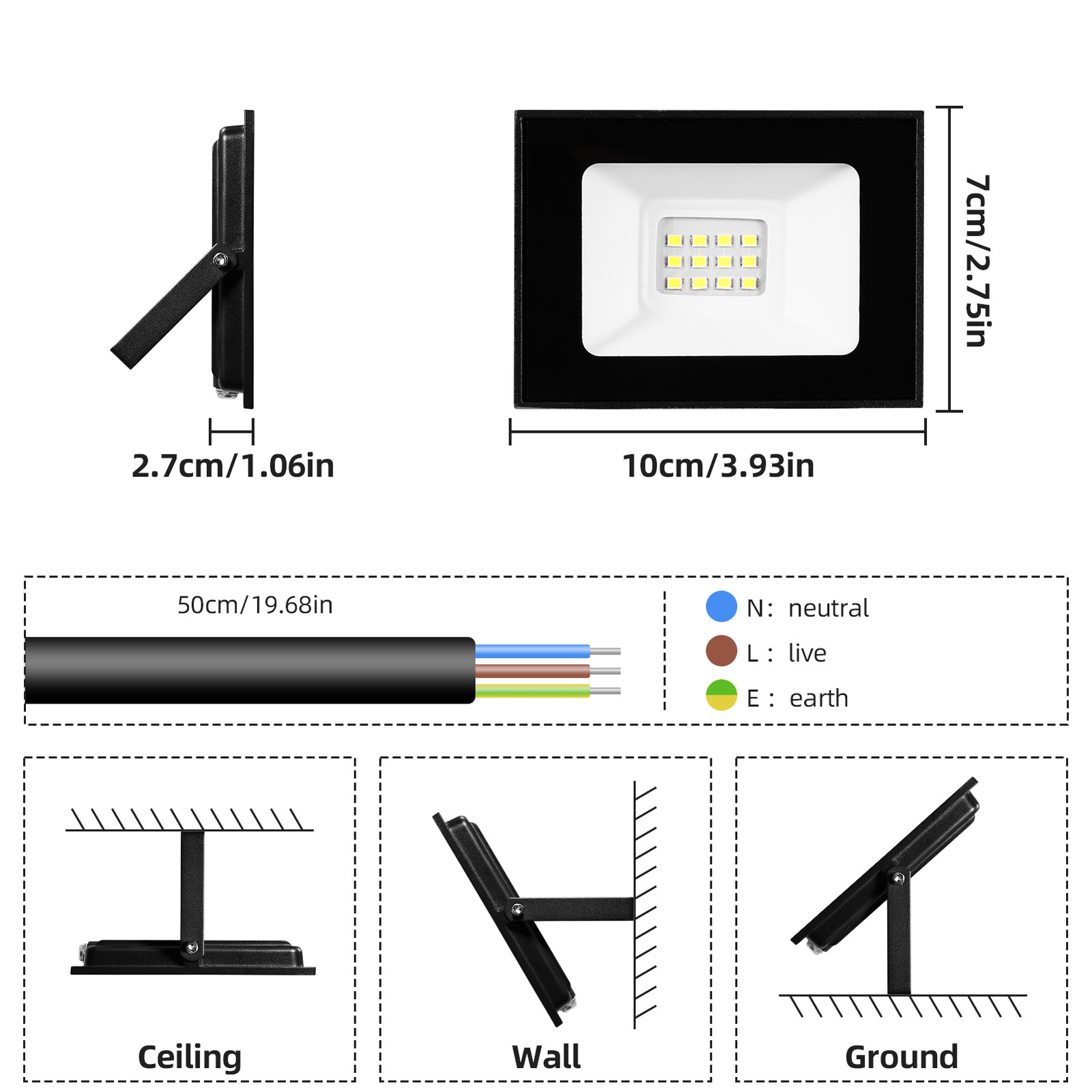 10W-500W Watt Led Flood Light Outdoor Security Garden Yard Spotlight Lamp 110V