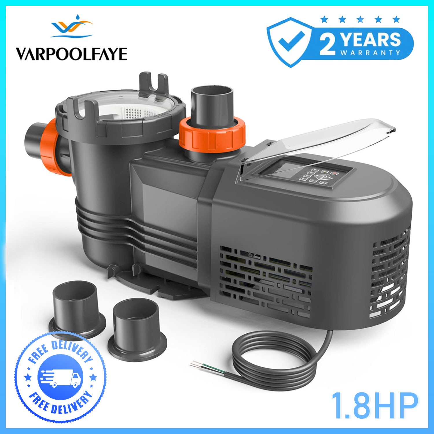 Varpoolfaye Variable Speed In-Ground Swimming Pool Pump High-Flow (Various HP)
