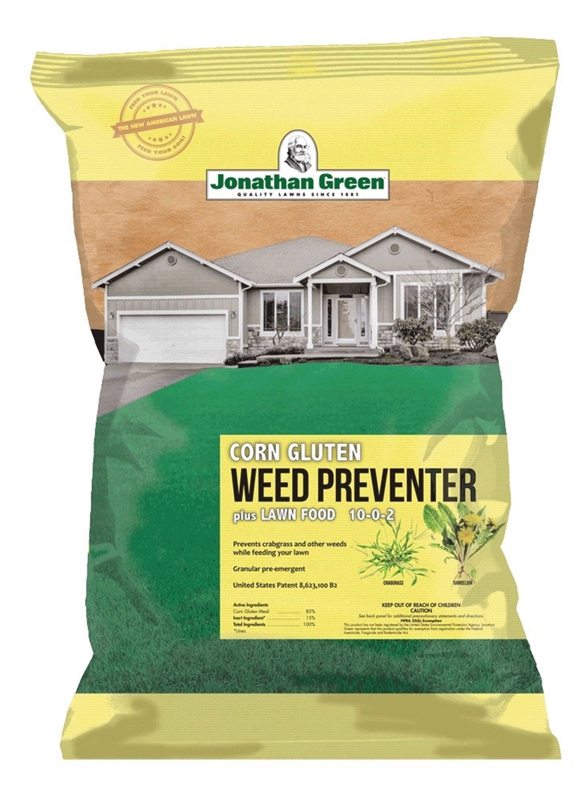 Jonathan Green Corn Gluten Weed Preventer Plus Lawn Food, 15# Covers 5,000 sq ft