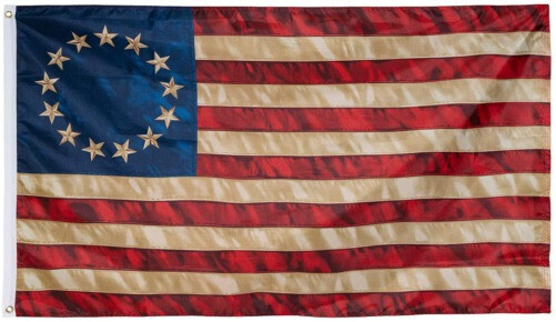Betsy Ross Flag 3×5 Ft Vintage Tea Stained 13 Stars American Flags Colonial