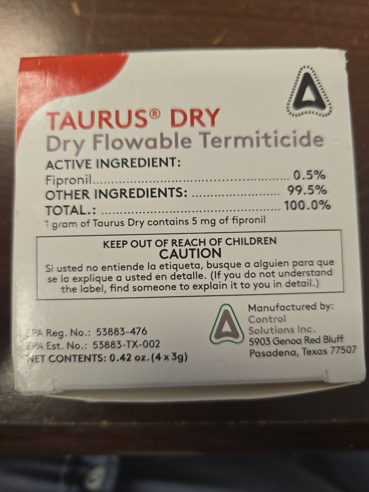 Taurus Dry Dry Flowable Termiticide NIB 4 Cartridges 4 X 3G