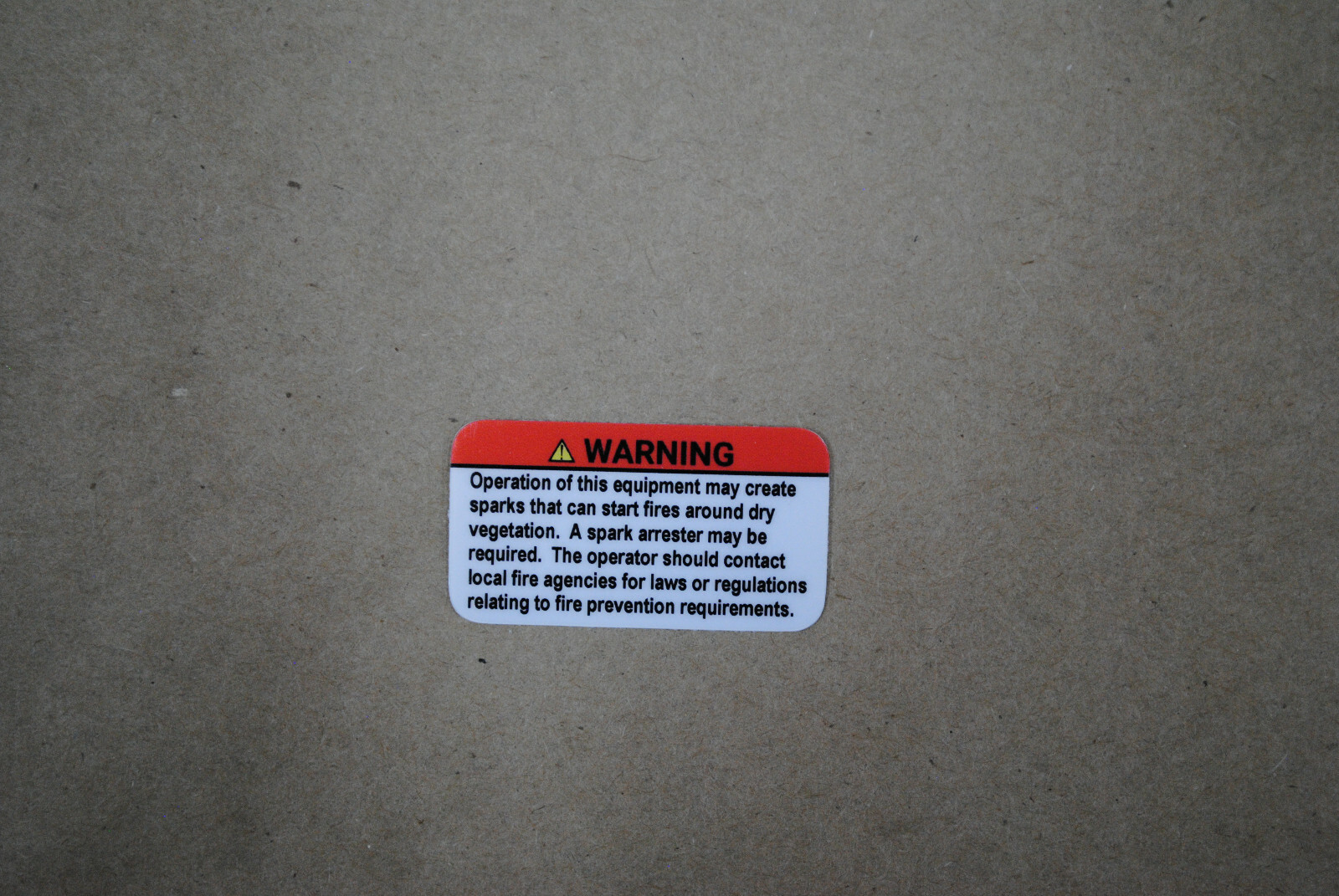 Equipment Spark Arrestor Warning / Decal / Sticker