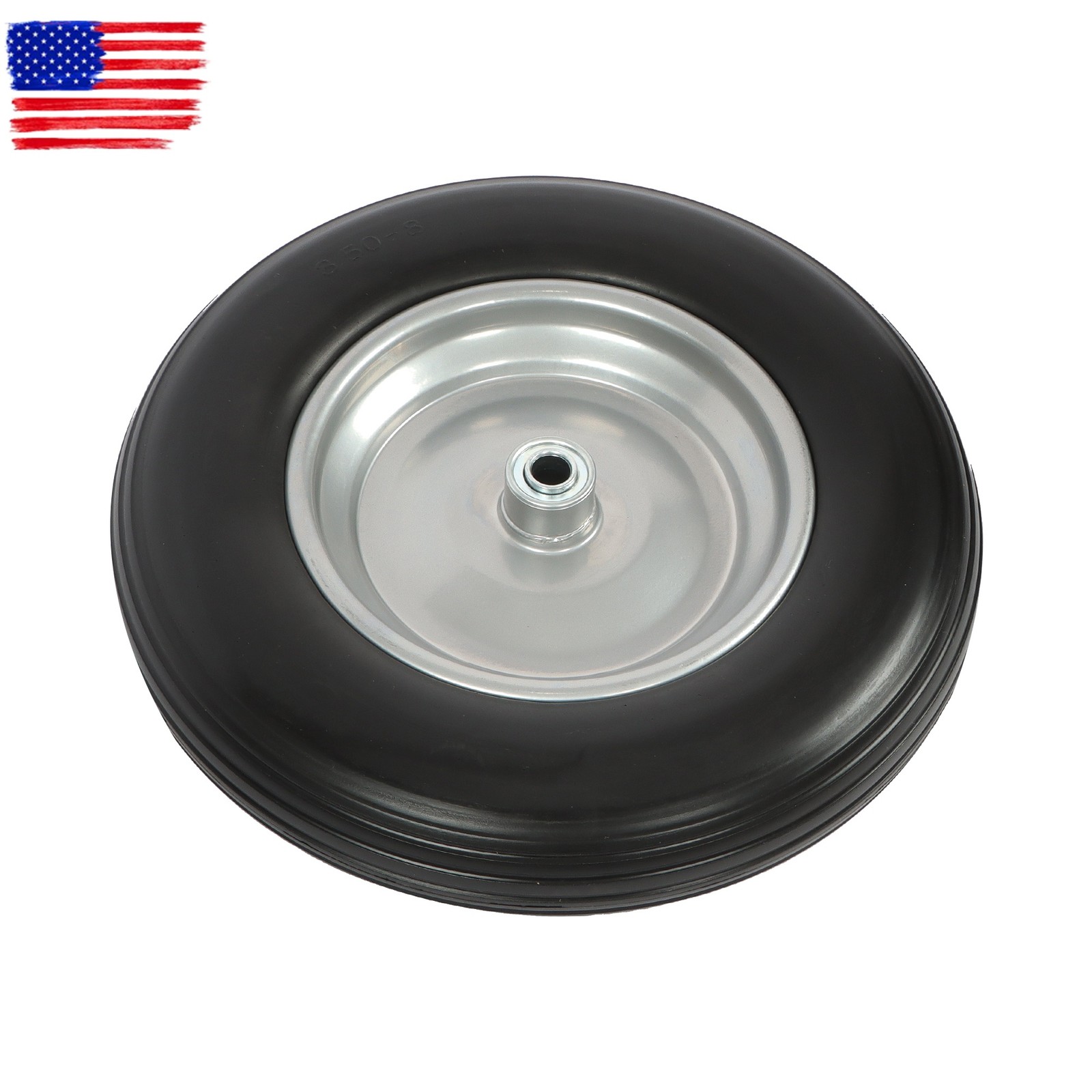 Wheelbarrow Tire and Wheel 14.5″×4-8 Width 3-1/2″ Flat-Free Tire W/3″ Hub