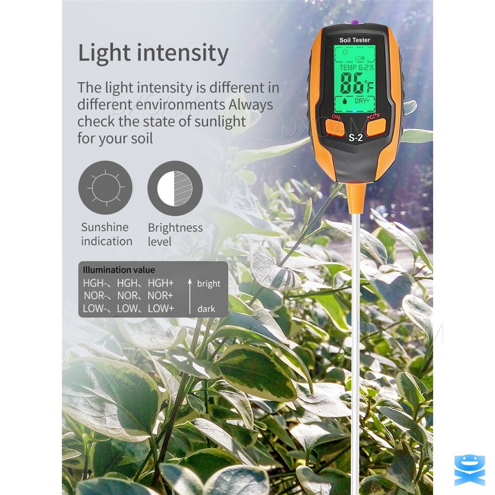 5-in-1 Digital PH Soil Tester LCD Moisture Plant Water Temperature Test Meter