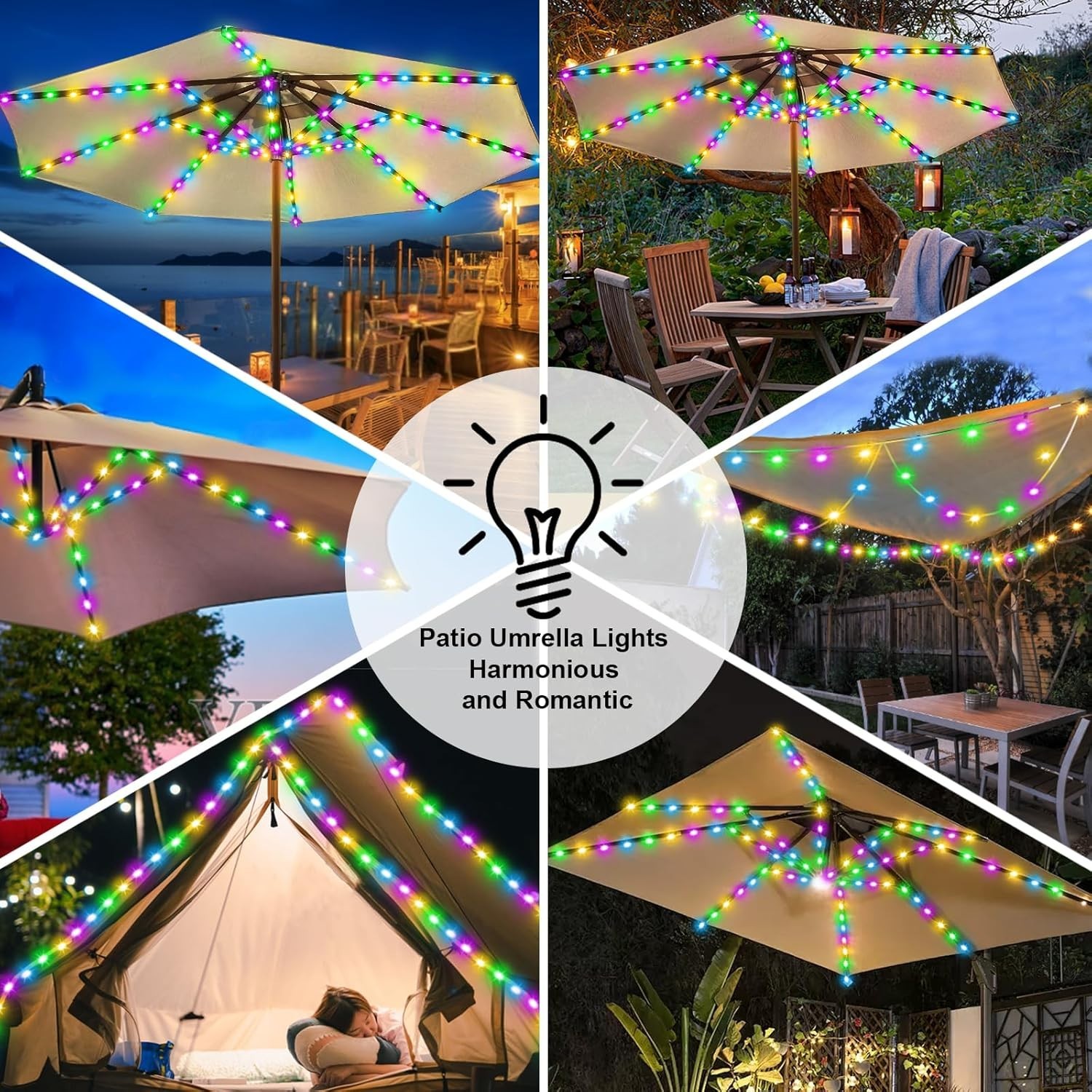 Energy-Efficient Solar Umbrella Lights – 8 Modes, 112 LEDs for Garden & Patio