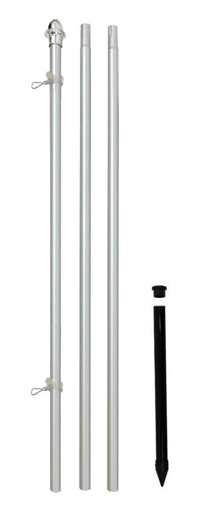 10ft Flag Pole Outdoor Aluminum In Ground Flag Pole 10′ Silver Flag Pole