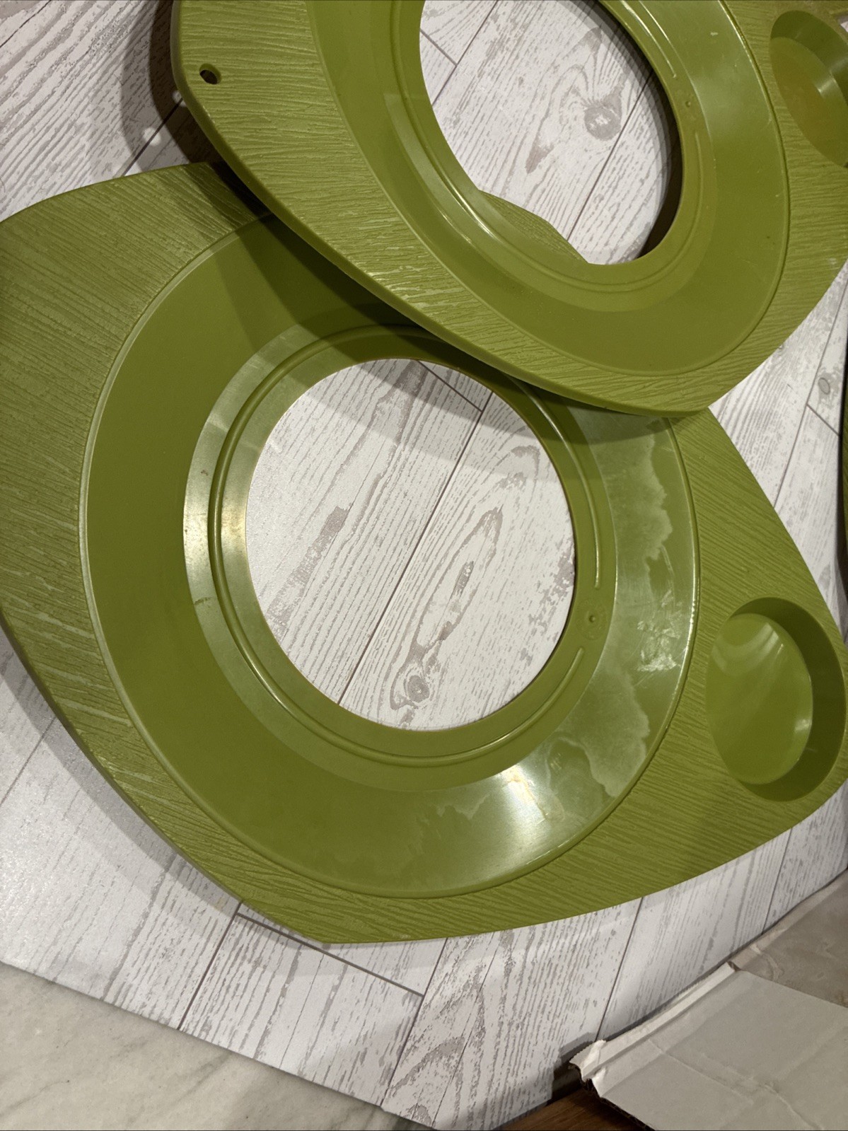 Better Maid Paper Plate and Cup Holders Avocado Green / Orange Set of 9 Vintage