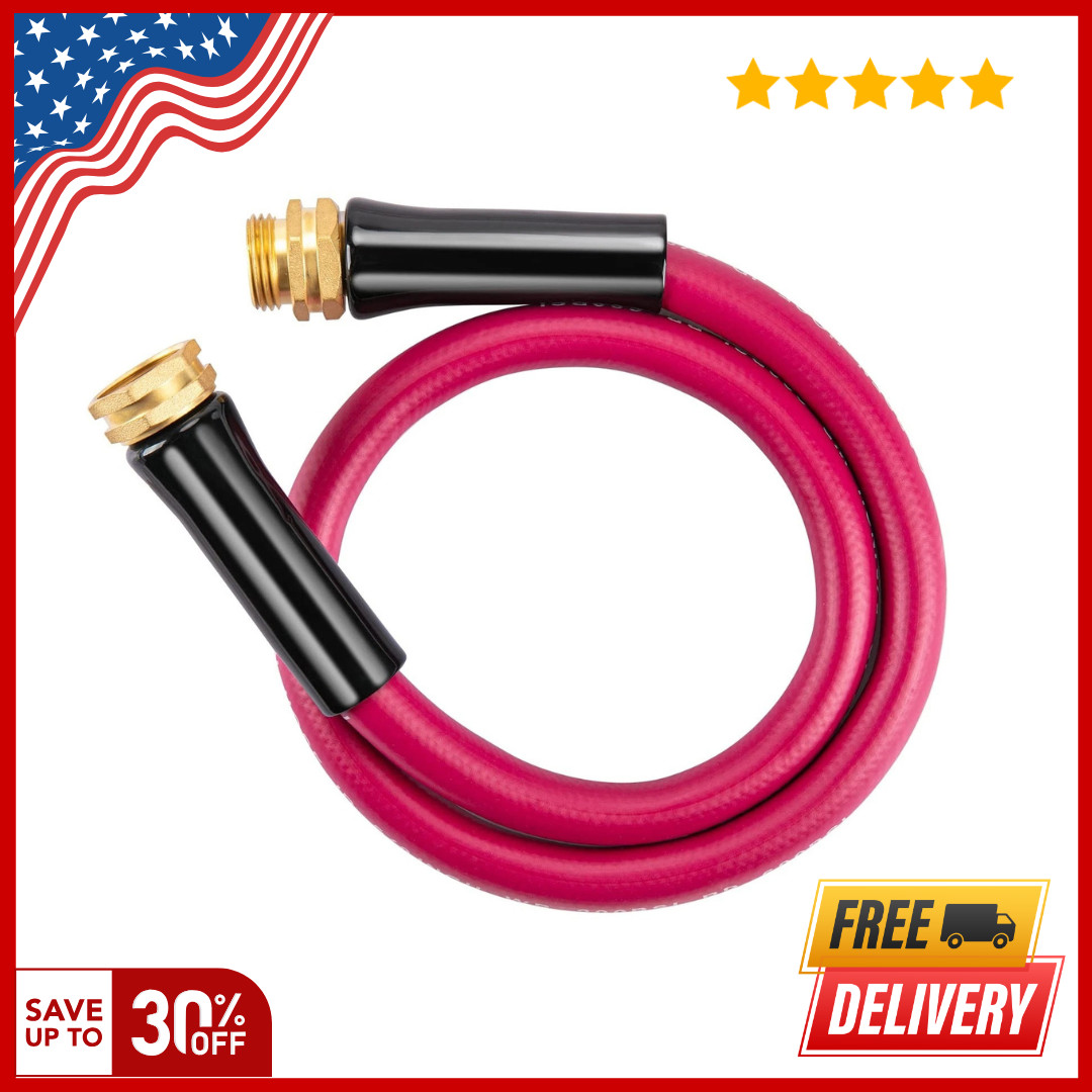 Garden Hose 5/8in x 3FT Heavy Duty Anti Kink Flexible Durable Water Hose Outdoor