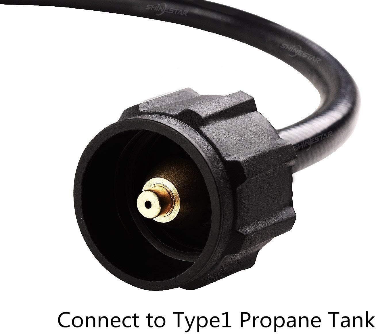 5′ LP Propane Gas Regulator Set Propane 0-20 PSI Adjustable Regulator QCC1/Type1
