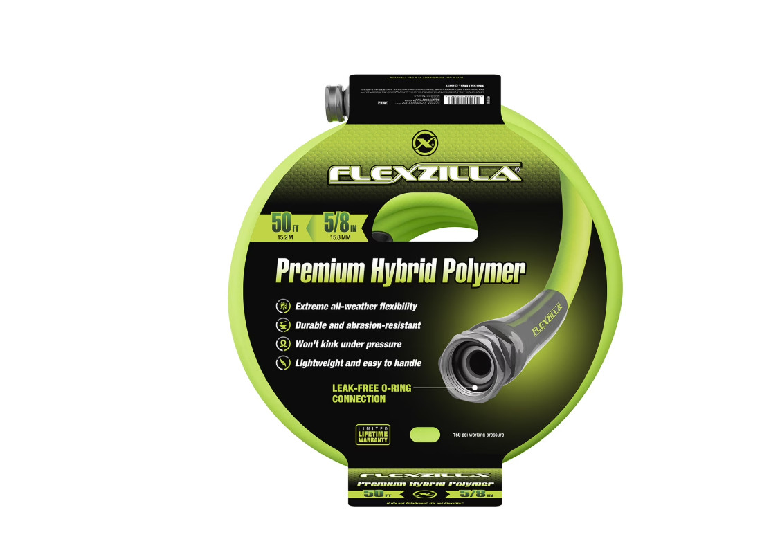 Flexzilla® Premium Grade Garden Hose, 5/8 in. x 50ft., Hybrid Polymer, ZillaGree