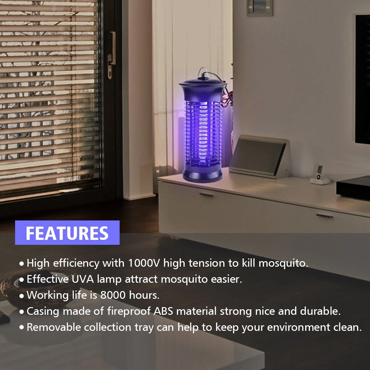 Electric Bug Fly Trap, Pest Control Zapper, Insect Killer, LED Lamp