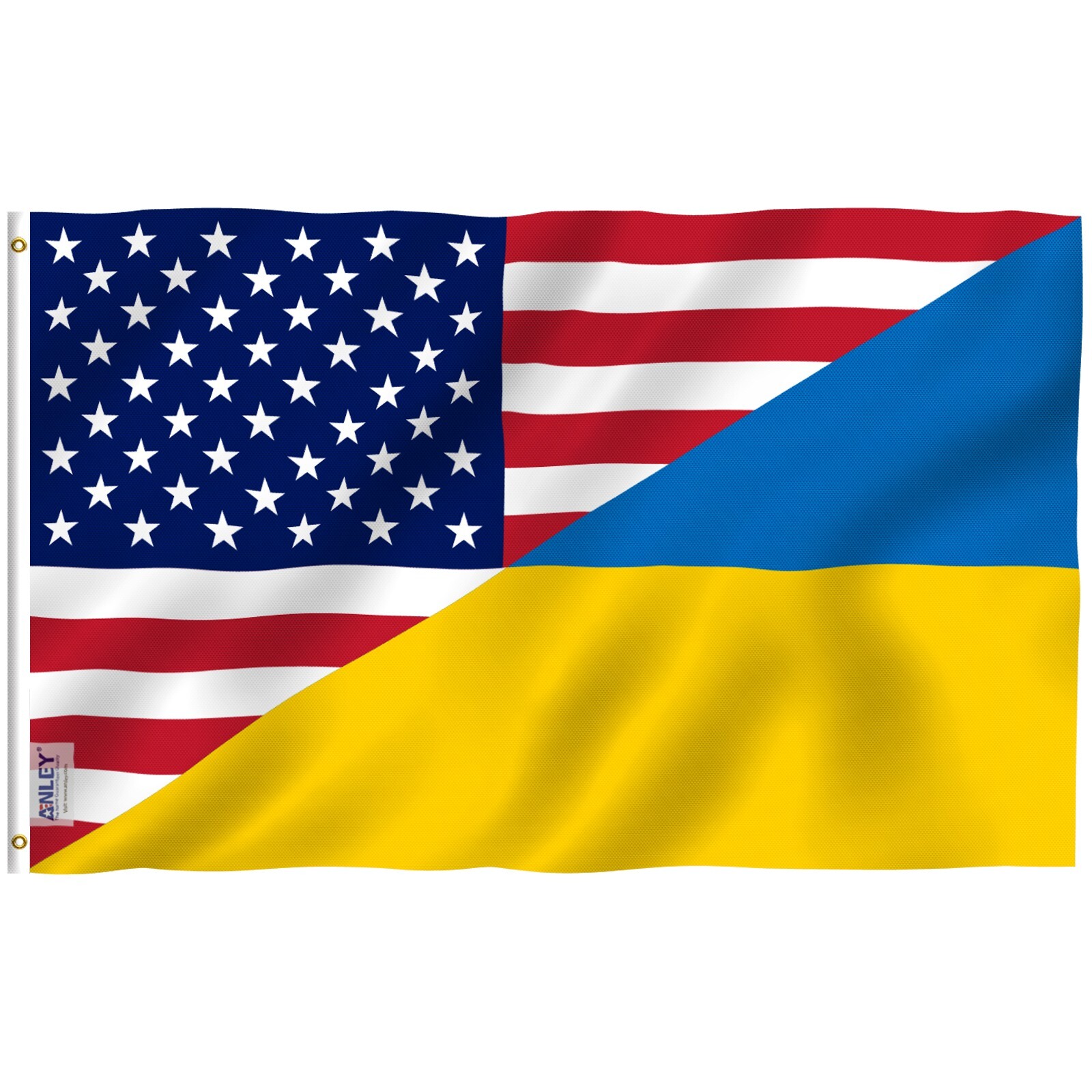 Anley Fly Breeze 3×5 Ft America Ukraine Friendship Flag Friendship US UA Flag