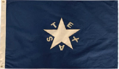 2X3 FT VINTAGE TEA STAINED Embroidered 100% Cotton Texas Lorenzo De Zavala Flag
