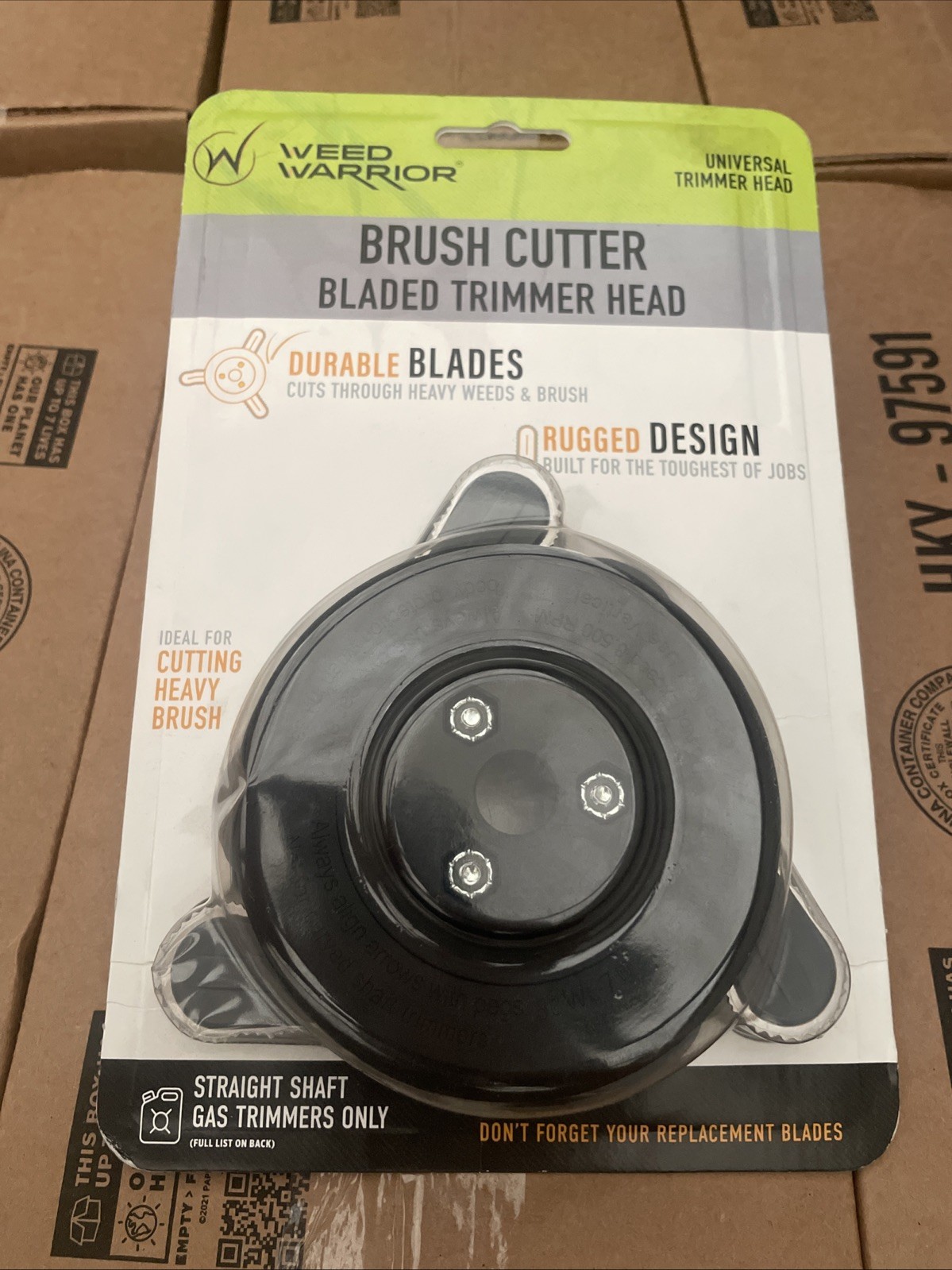 Weed Warrior Heavy-Duty Brush Cutter Trimmer Head Universal Straight Shaft Gas