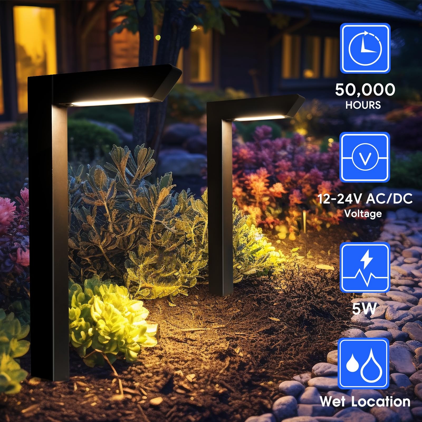 Energetic 5CCT Low Voltage Landscape Lights, 5W 200LM IP65 Waterproof LED Pat…