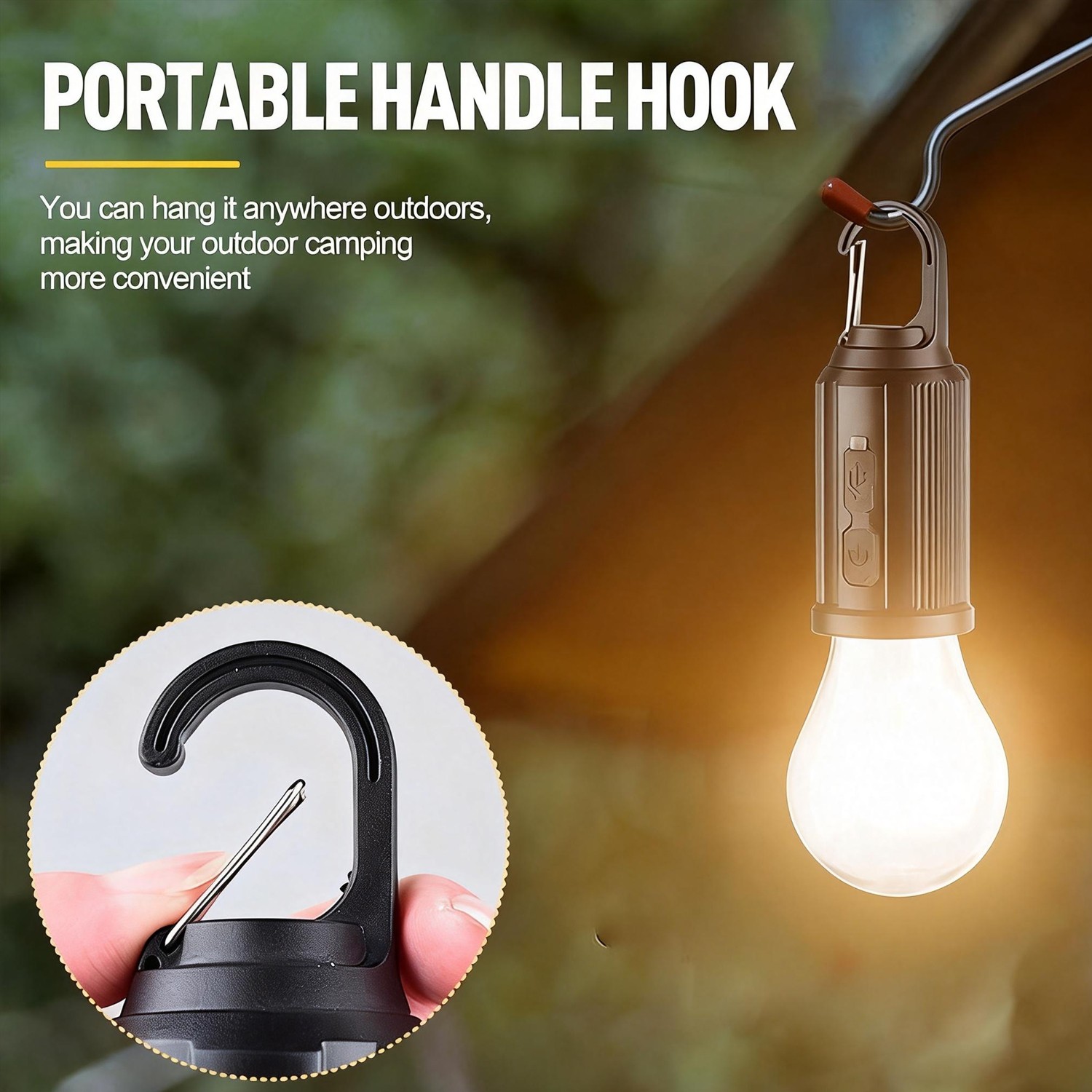4Pcs Solar Hanging LED Light Bulb Outdoor Waterproof Tent Camping Lights Lamp US