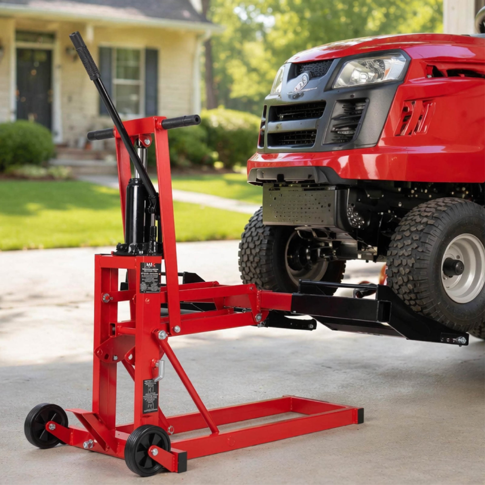 750 lbs Adjustable Zero Turn Lawn Mower ATV Hydraulic Lift Jack with Safety Lock