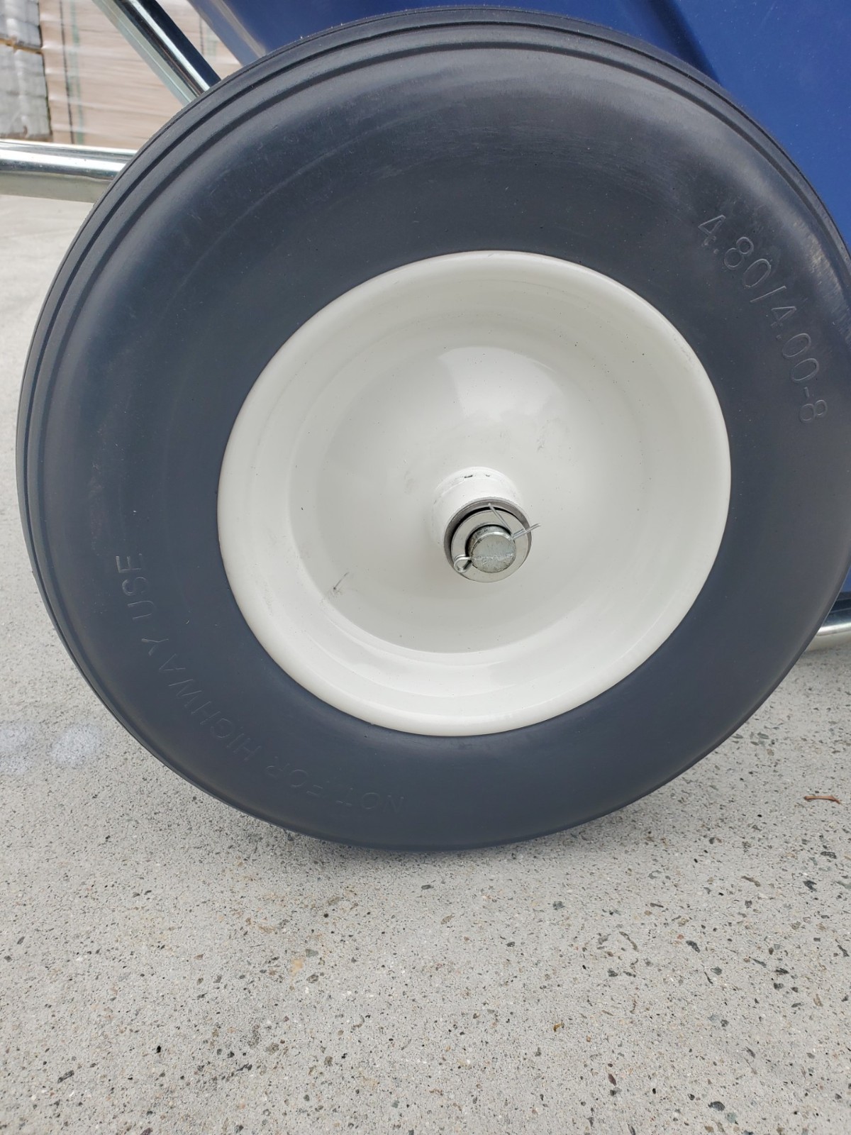 15″ Flat Free PU Foam Tire Wheelbarrow 4″ Hub 3/4″ Axle Tire Size 4.80/4.00-8