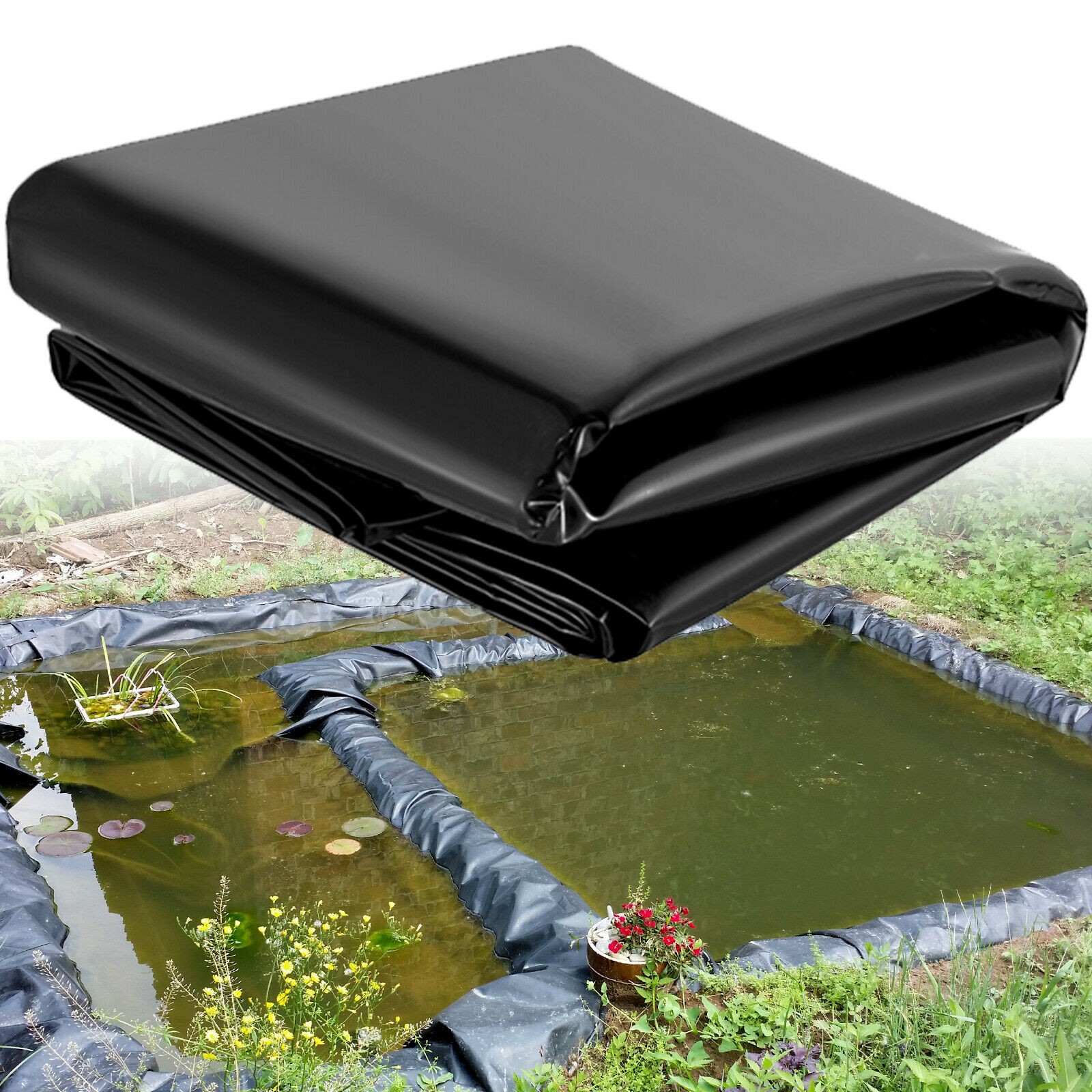 8 / 20 / 40MIL Weather Resistant Pond Liner Fish Liner Landscaping For Garden US
