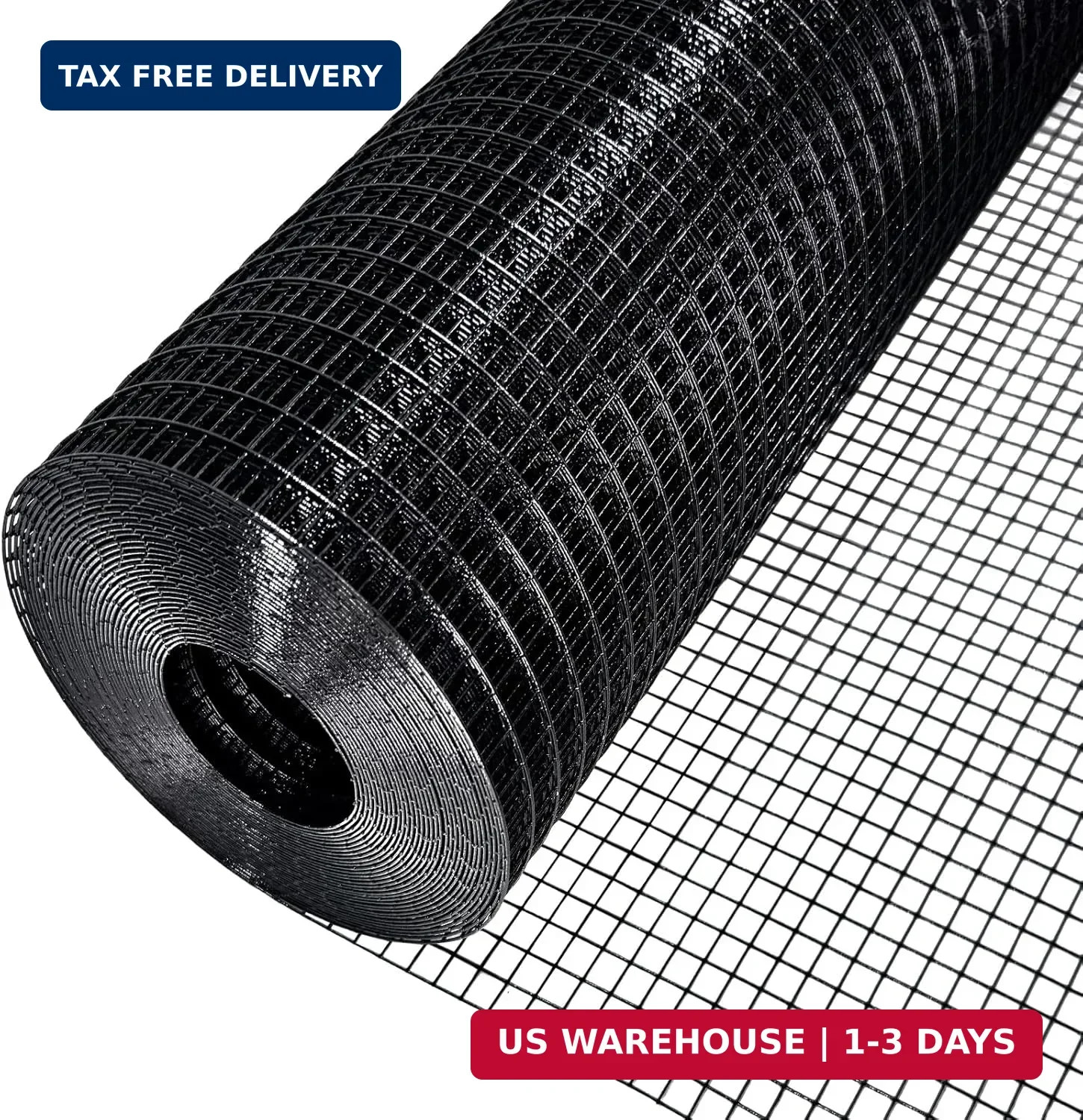Black Hardware Cloth 48 in × 100 ft, 19 Gauge 1/2 inch Black PVC Vinyl Coated We