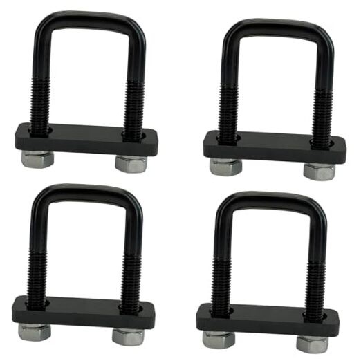 4 Pack Square U-Bolt for Trailer- Fits Fits Up To 1.75 Inch Wide Leaf Springs