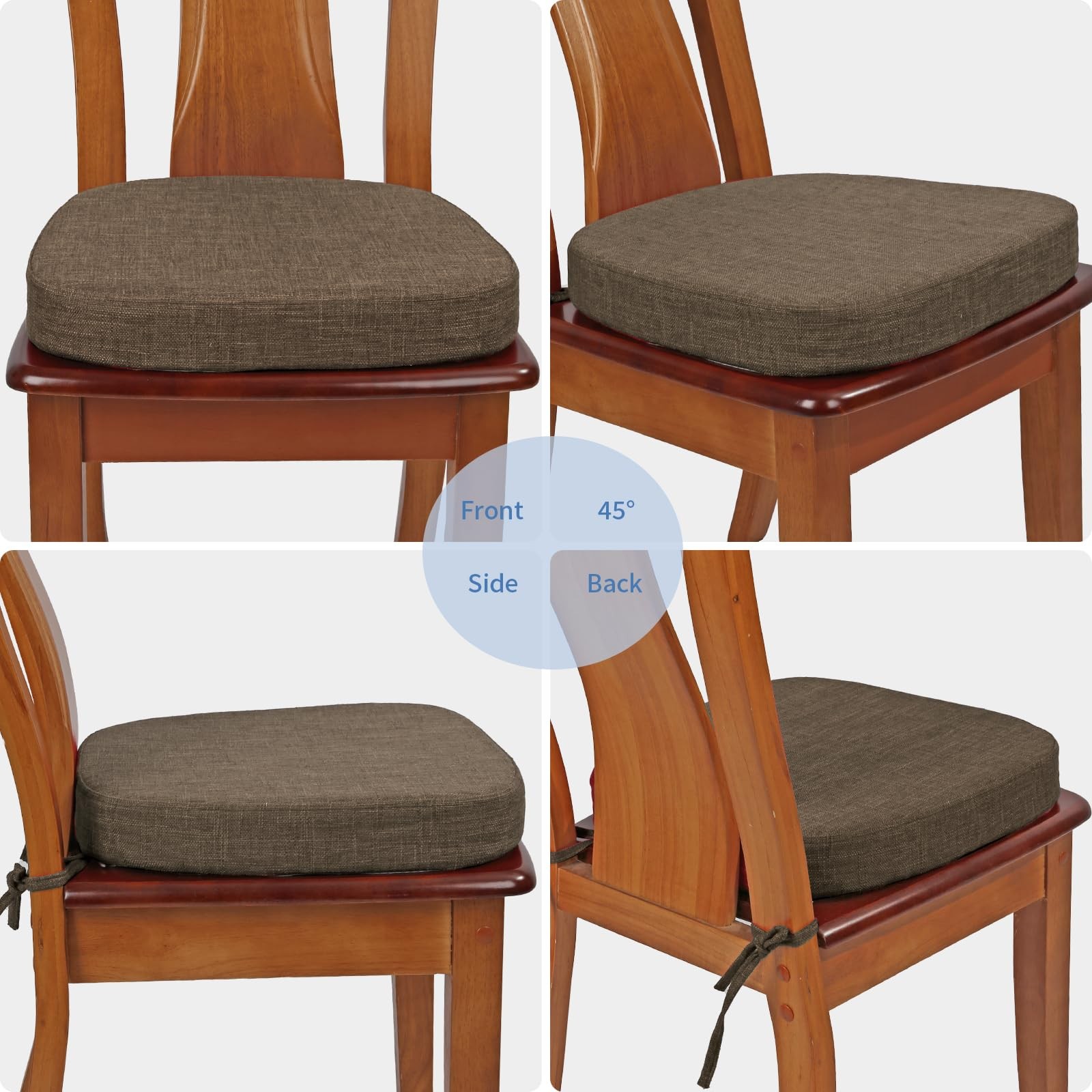 Thickened 2.5″ Dining Chair Cushions Set of 4, U-Shape High Density Foam Comf…