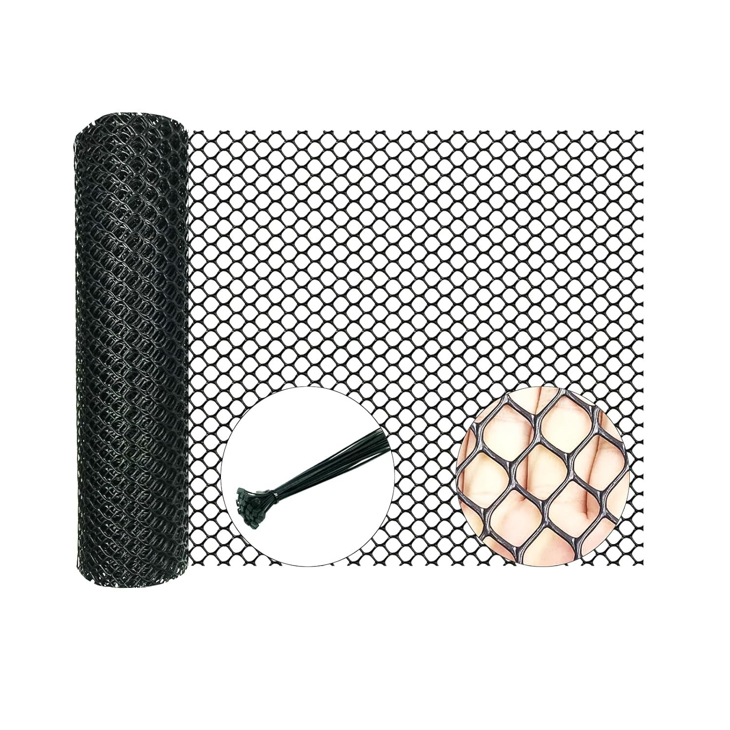 Black Plastic Chicken Wire Fence Mesh,Plastic Wire Mesh Fence Roll 7.87IN X5.91F