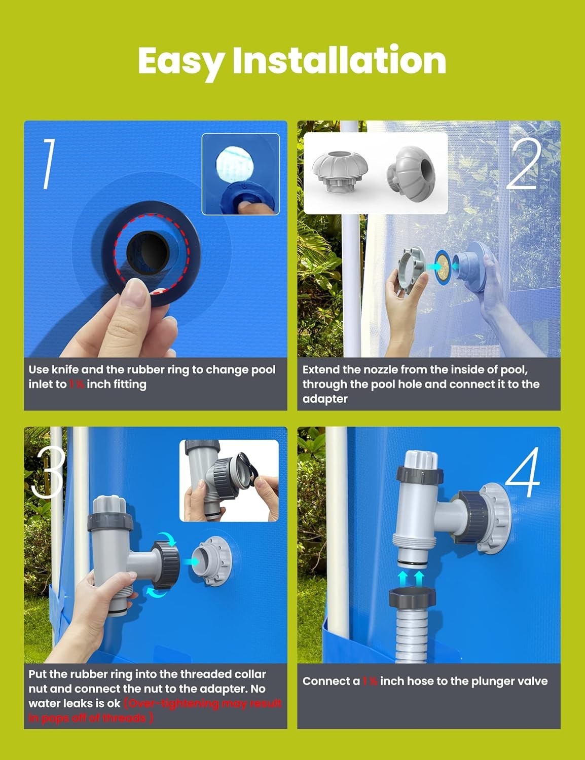 Pool Pump Repair Kit – Split Plunger Valve, Hose Adapter