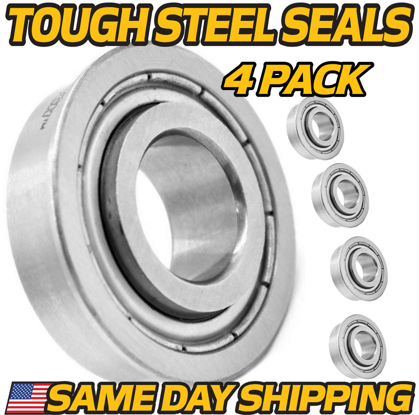 (4 Pack) OEM UPGRADE Wheel Bearing for Bad Boy Mowers 022-7009-00 w/Rubber Seals