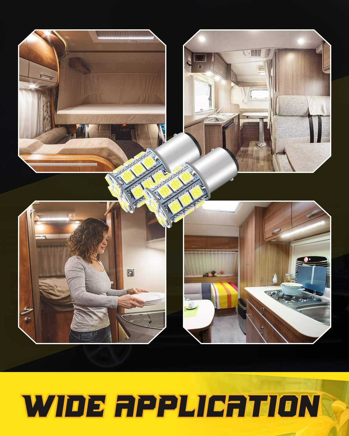 2Pack 12V White 67 89 97 631 5007 5008 R5W R10W 1156 LED Bulb Mini BA15S for Car